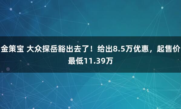 金策宝 大众探岳豁出去了！给出8.5万优惠，起售价最低11.39万